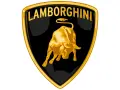 Złoty byk na czarnym tle, nazwa "Lamborghini" u góry. Taki znaczek ma lamborghini.