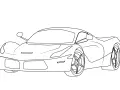 Szkic sportowego samochodu, który może posłużyć jako inspiracja, jak narysować Ferrari.