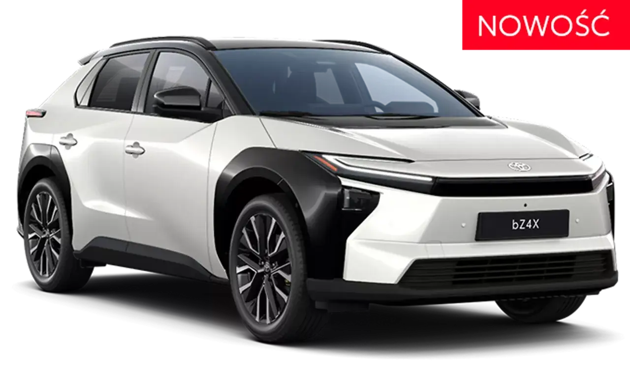 Nowość! Biała Toyota bZ4X z czarnymi dodatkami. Sprawdź atrakcyjną toyota bz4x cena.