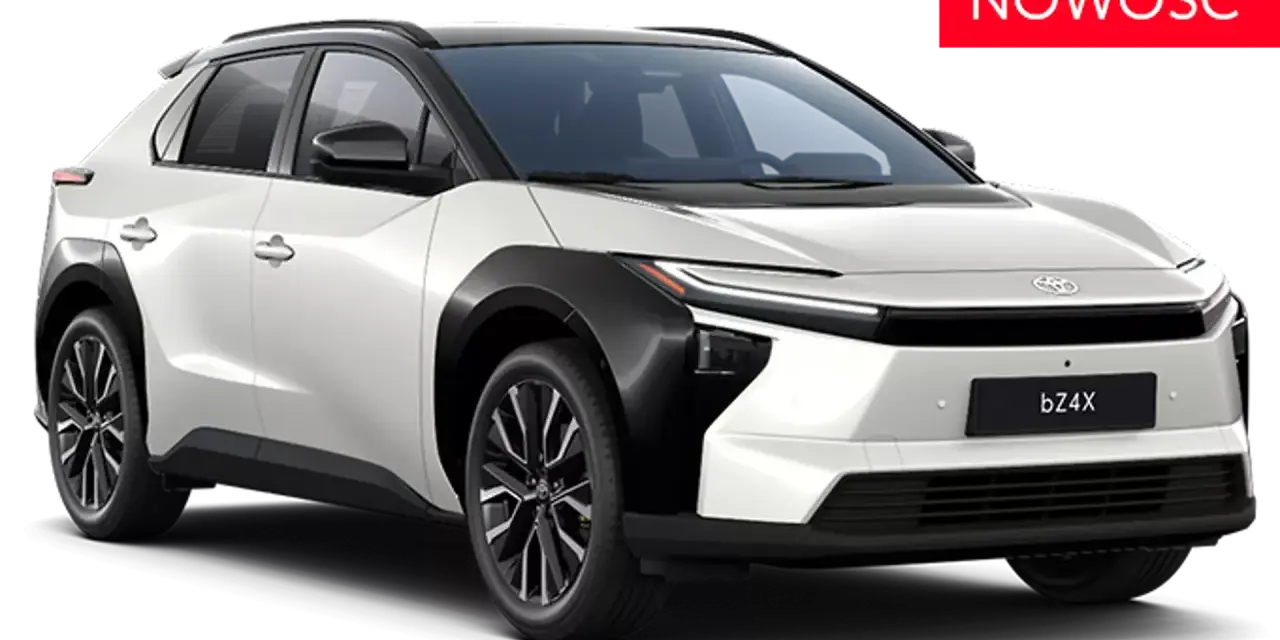 Nowość! Biała Toyota bZ4X z czarnymi dodatkami. Sprawdź atrakcyjną toyota bz4x cena.
