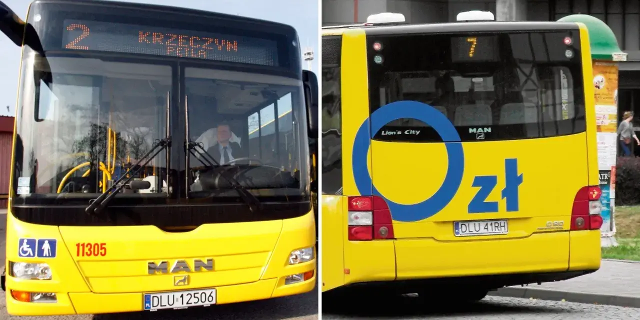 Żółty autobus MAN Lion's City. Zastanawiasz się, ile kosztuje bus z Lubina do Legnicy?