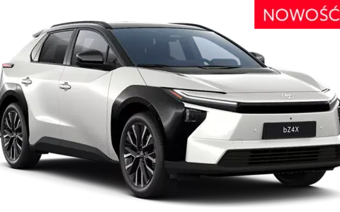 Nowość! Biała Toyota bZ4X z czarnymi dodatkami. Sprawdź atrakcyjną toyota bz4x cena.