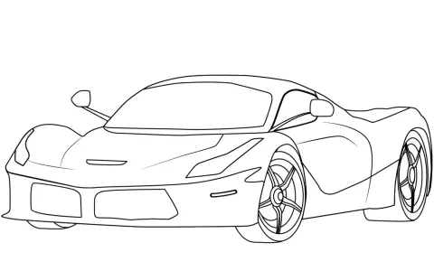 Szkic sportowego samochodu, który może posłużyć jako inspiracja, jak narysować Ferrari.