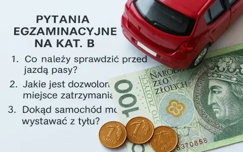 Pytania egzaminacyjne na kat. B, banknot 100 zł i monety. Zastanawiasz się, ile kosztuje prawo jazdy?
