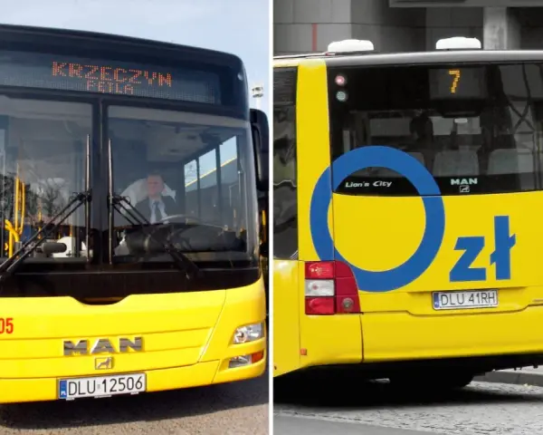 Żółty autobus MAN Lion's City. Zastanawiasz się, ile kosztuje bus z Lubina do Legnicy?