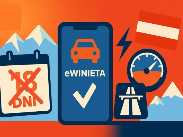 Kup winietę online na Węgry! Aplikacja eWinieta, symbol autostrady, prędkościomierz i góry. Koniec z papierowymi naklejkami.
