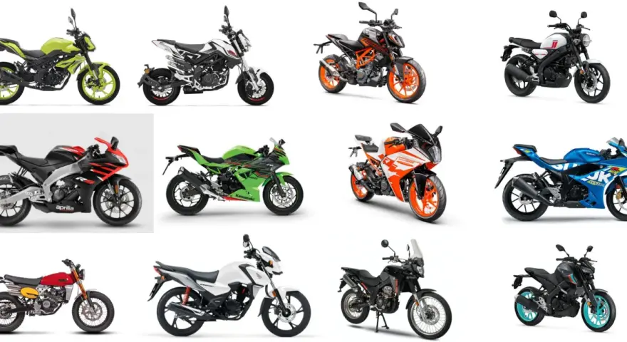 Kolekcja motocykli idealnych na pierwsze prawo jazdy a1: sportowe, naked, adventure.