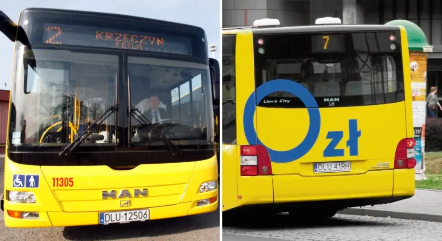 Żółty autobus MAN Lion's City. Zastanawiasz się, ile kosztuje bus z Lubina do Legnicy?