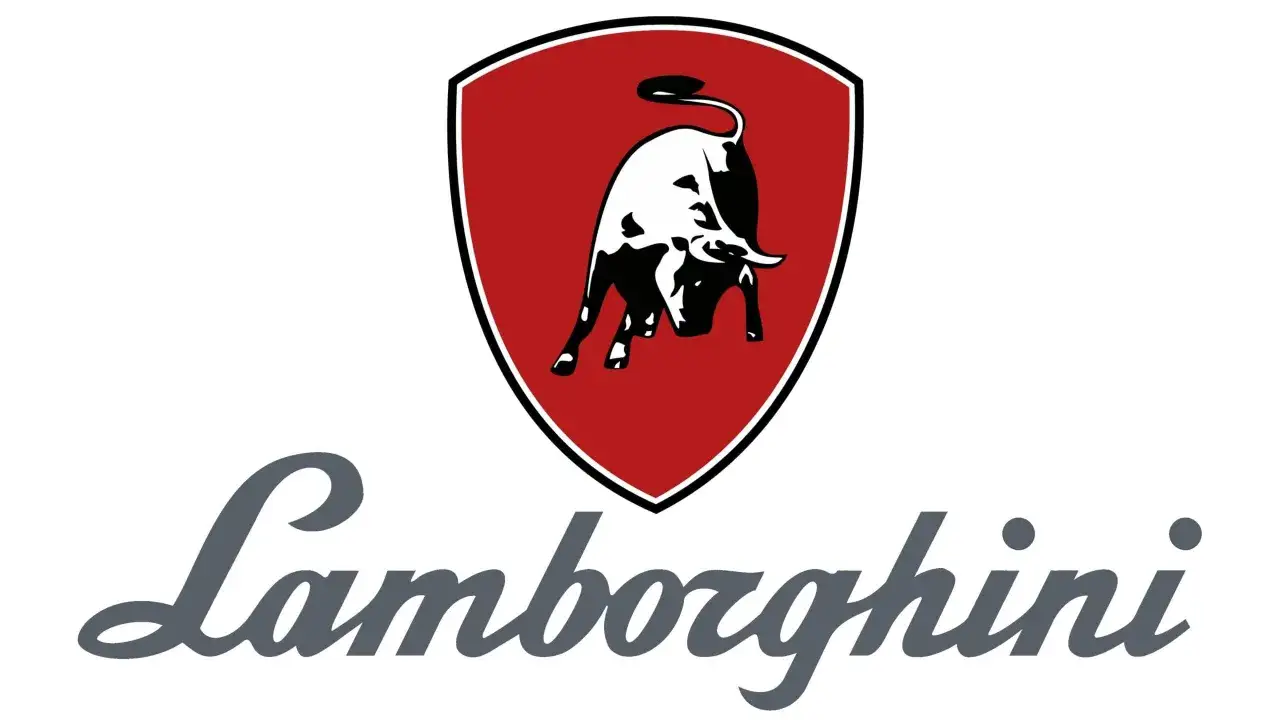 Logo Lamborghini z bykiem w galopie. Słynne Lamborghini, symbol mocy i luksusu.