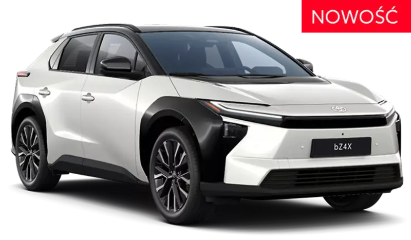 Nowość! Biała Toyota bZ4X z czarnymi dodatkami. Sprawdź atrakcyjną toyota bz4x cena.
