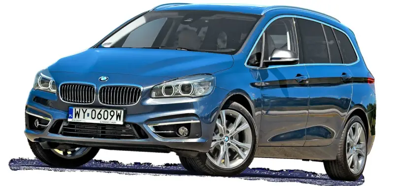 Niebieski BMW Serii 2 Active Tourer, wszechstronny mpv, gotowy na rodzinne przygody.